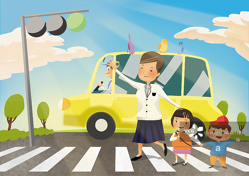 交通安全公益插画图片素材