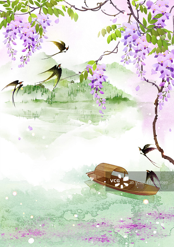 藤花微漾图片素材