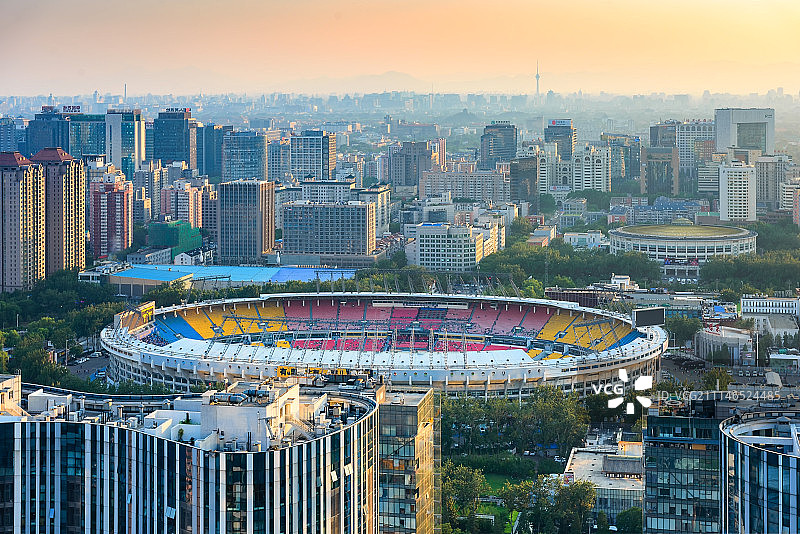 北京工体日落图片素材