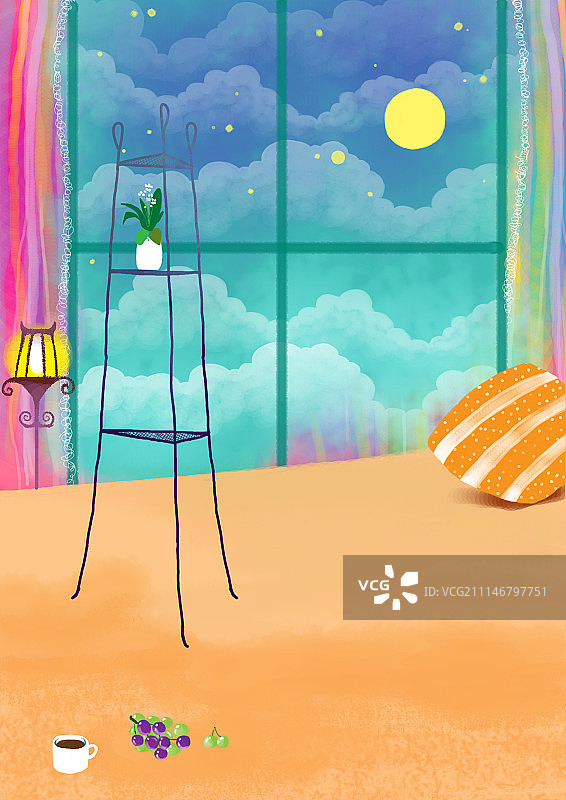 背景分离人物系列组图共3000多幅-窗外的月亮图片素材