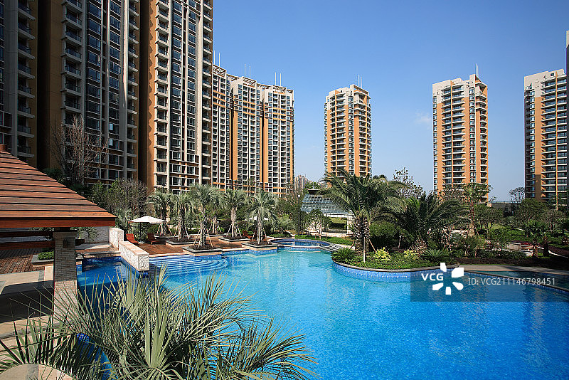 现代高层住宅小区图片素材