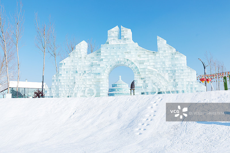 冰雕传统中式建筑图片素材