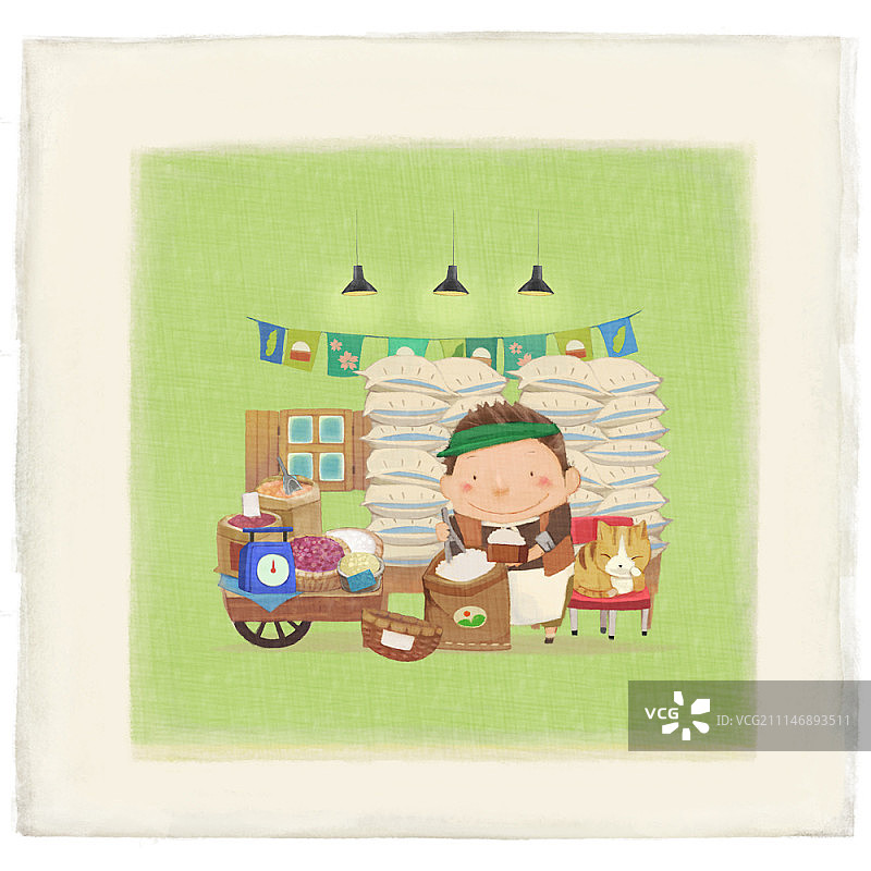 在画框里的男人在杂货店的绘画图片素材