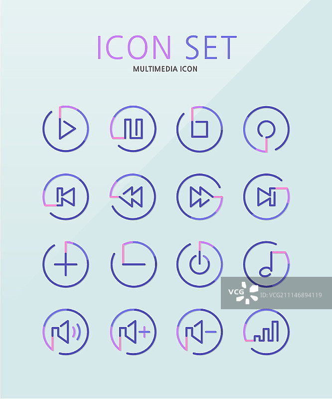 多媒体图标集图片素材