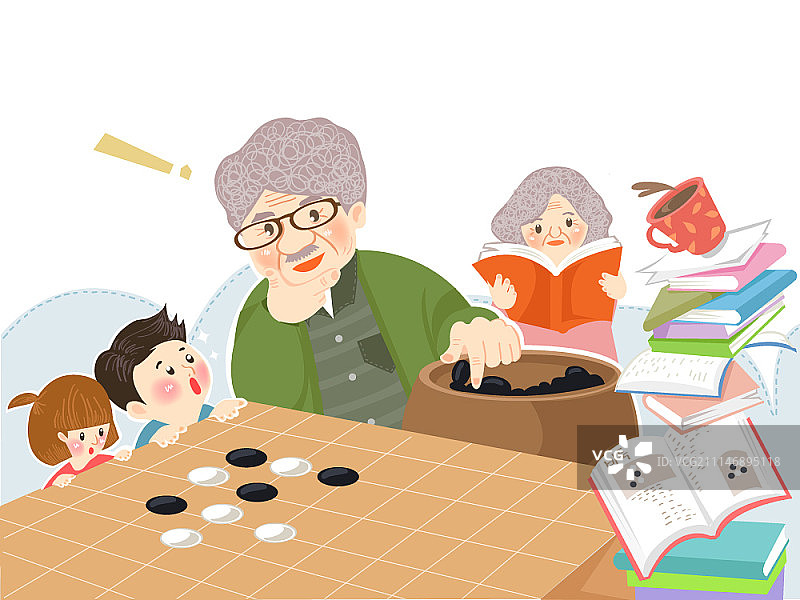 老年生活矢量图图片素材