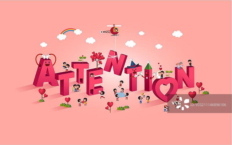 3D文字：注意图片素材