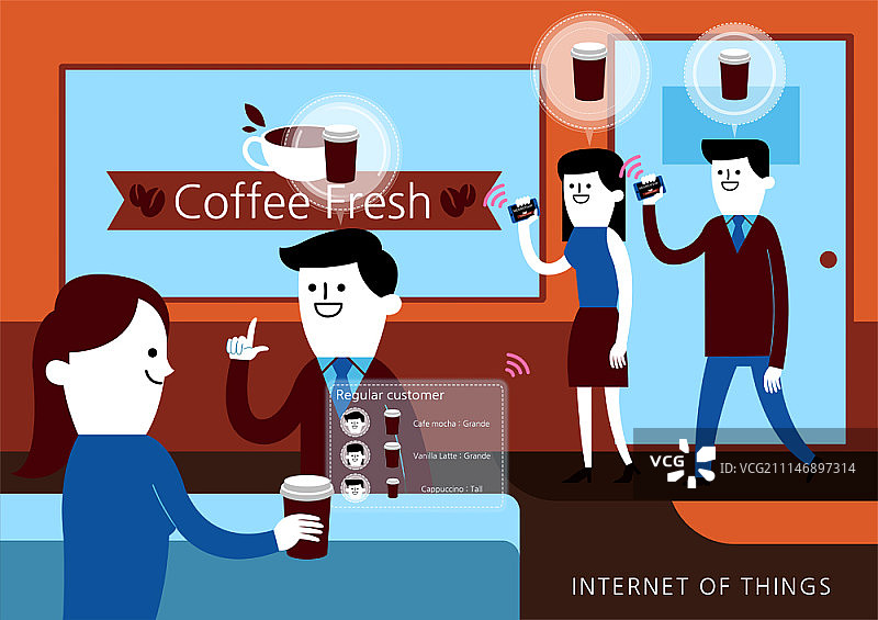 扁平风格的ICT概念插画图片素材