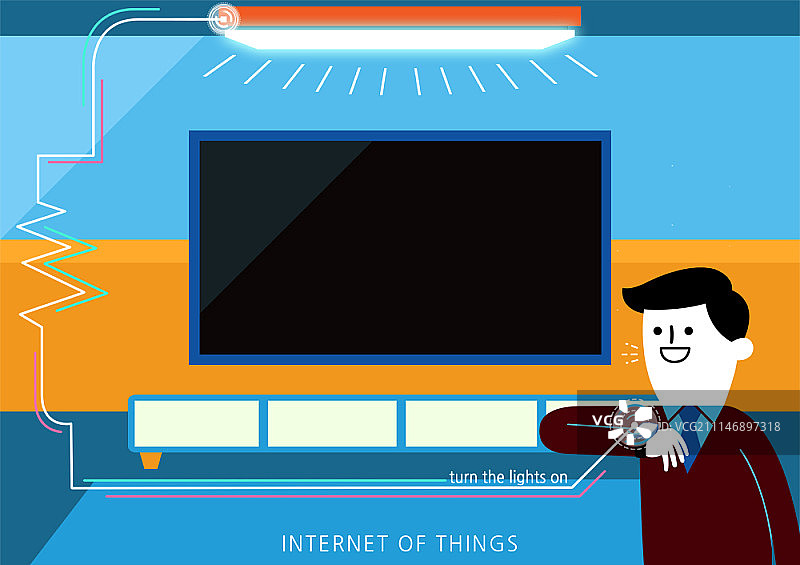 扁平风格的ICT概念插画图片素材