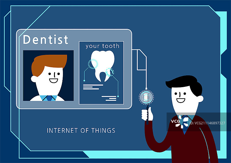 扁平风格的ICT概念插画图片素材