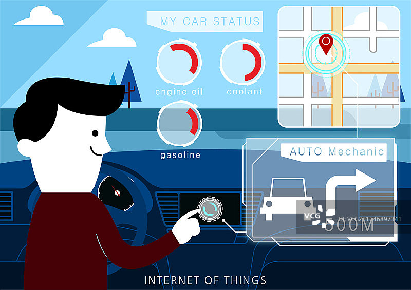 扁平风格的ICT概念插画图片素材