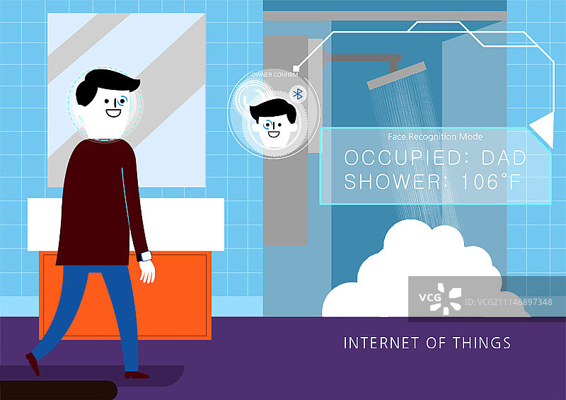 扁平风格的ICT概念插画图片素材