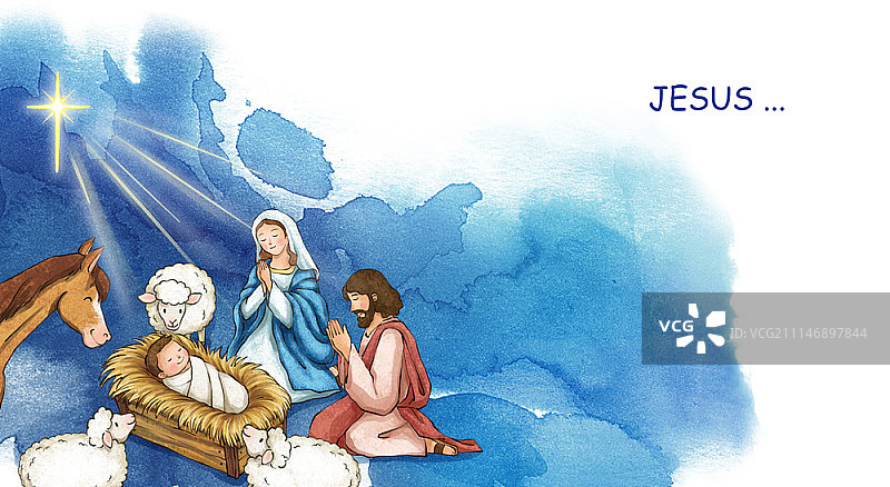 以耶稣和基督教为主题的插画图片素材