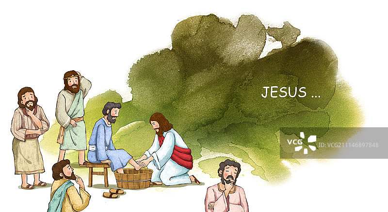 以耶稣和基督教为主题的插画图片素材