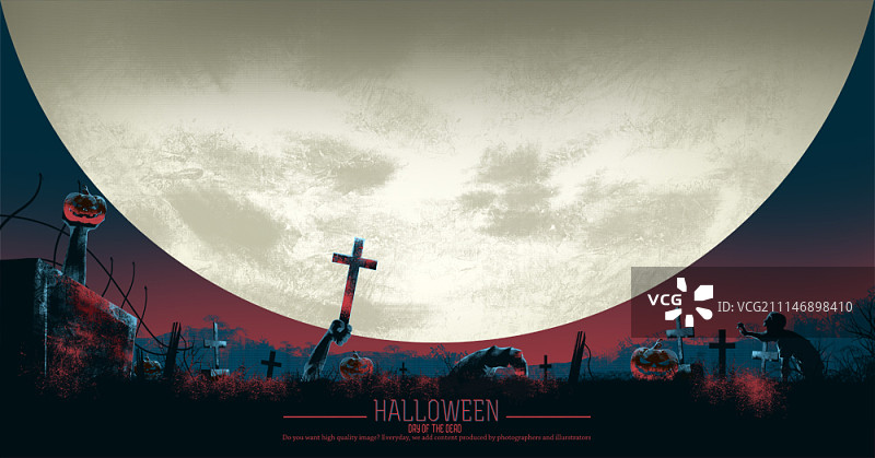 万圣节恐怖概念插画图片素材