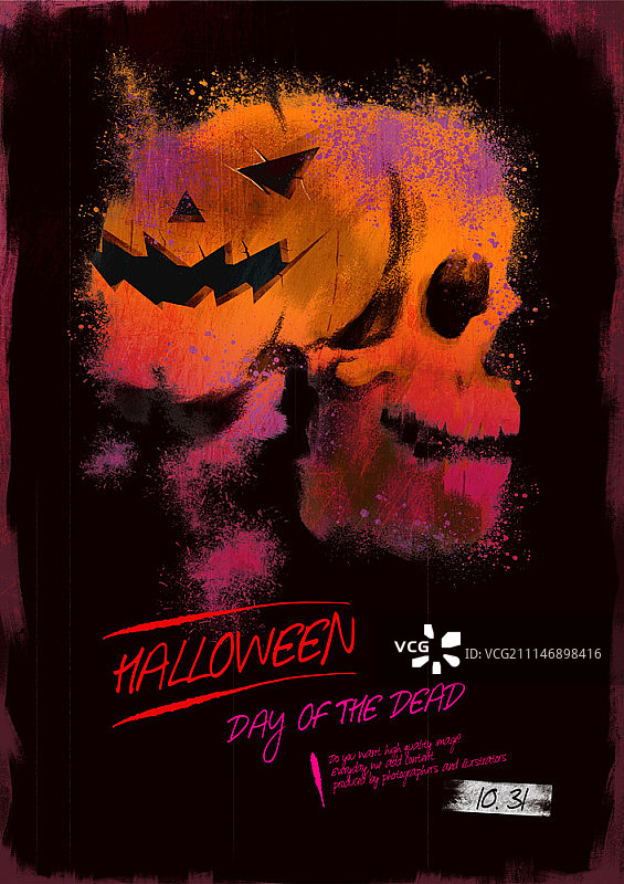 万圣节恐怖概念插画图片素材