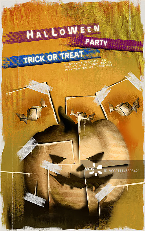 万圣节恐怖概念插画图片素材