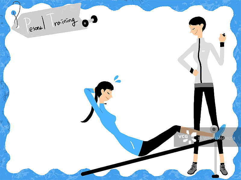 健康生活方式插画：饮食与锻炼图片素材