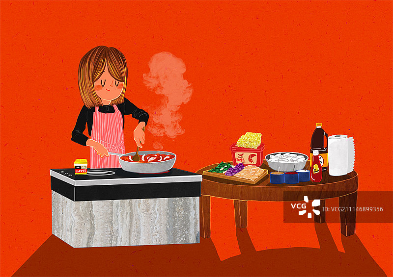 烹饪厨师概念插画图片素材