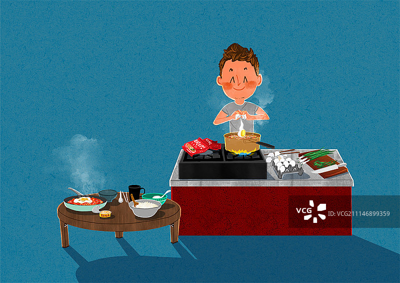 烹饪厨师概念插画图片素材