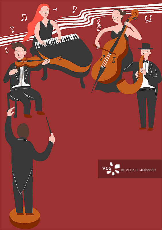 乐队在舞台上演奏音乐图片素材
