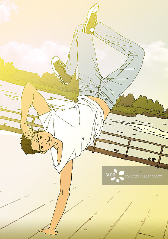 男子跳街舞图片素材