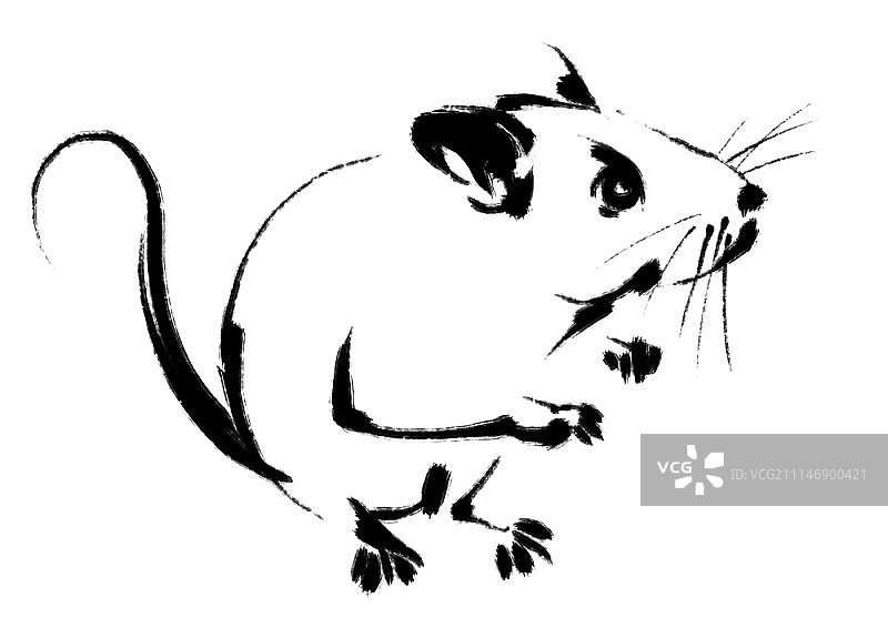 中国十二生肖动物墨水画图片素材