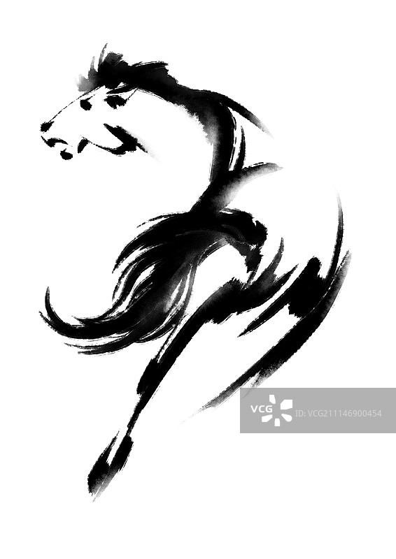中国十二生肖动物墨水画图片素材