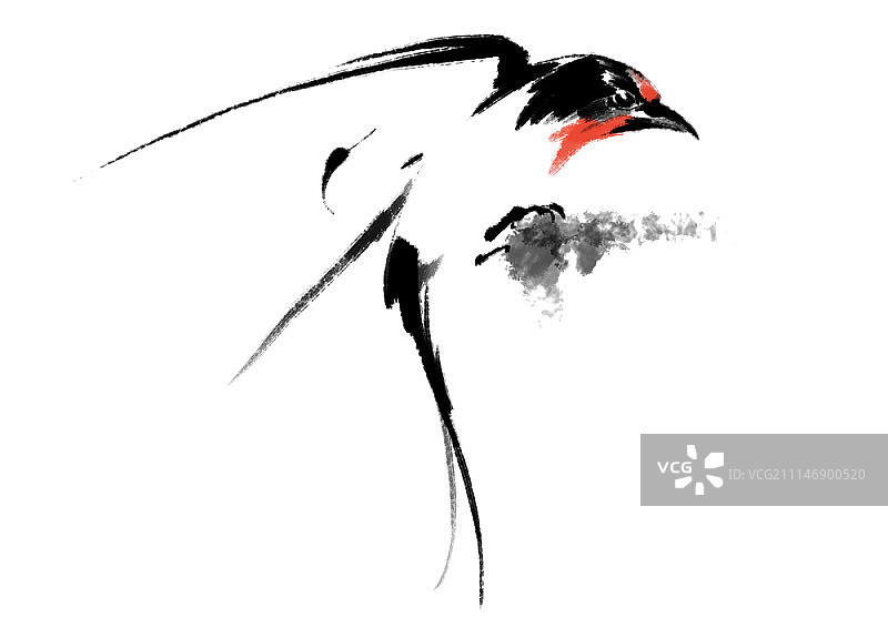 水墨燕子图图片素材