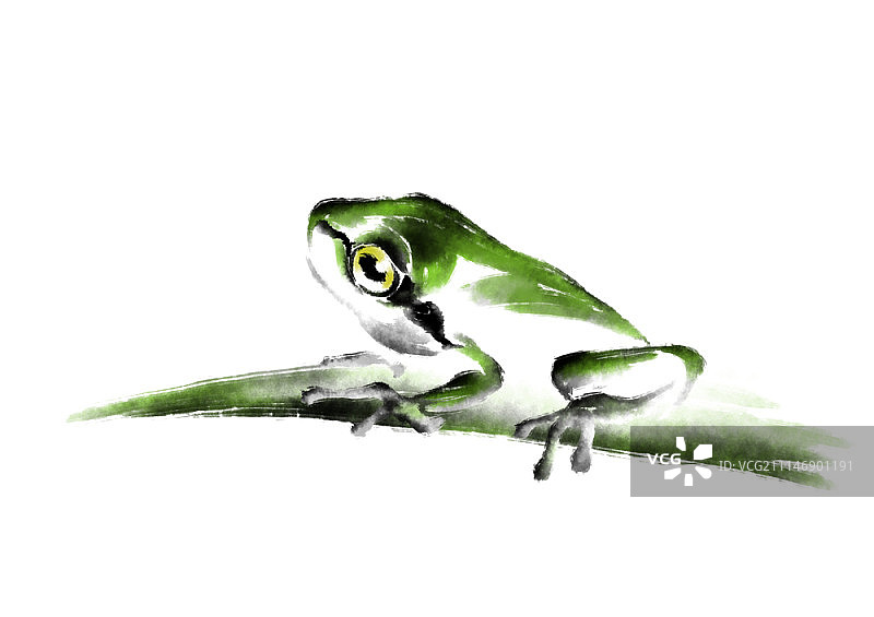 水墨青蛙图片素材