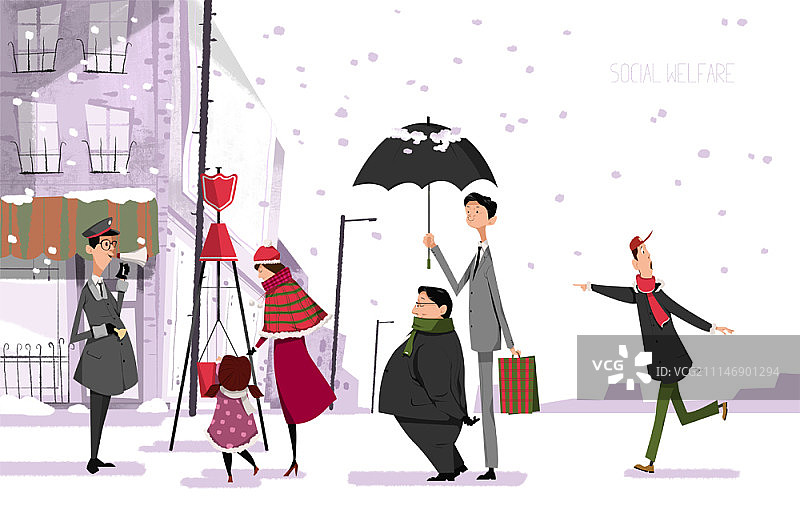 社会服务与福利概念插图图片素材