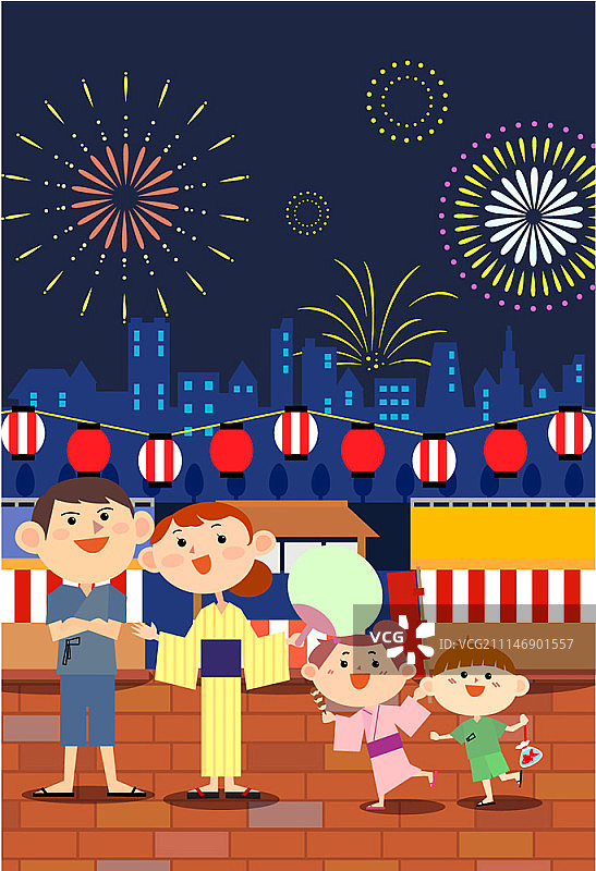 幸福家庭矢量插画图片素材