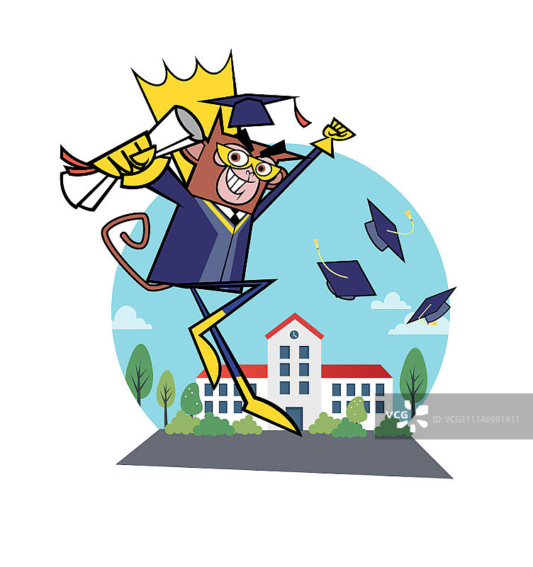 猴子角色矢量插画图片素材