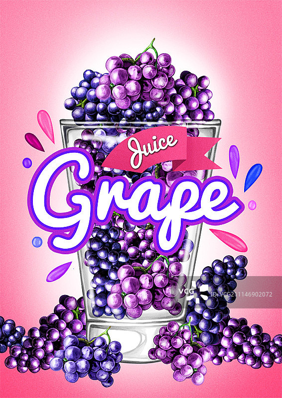 新鲜果汁插画图片素材