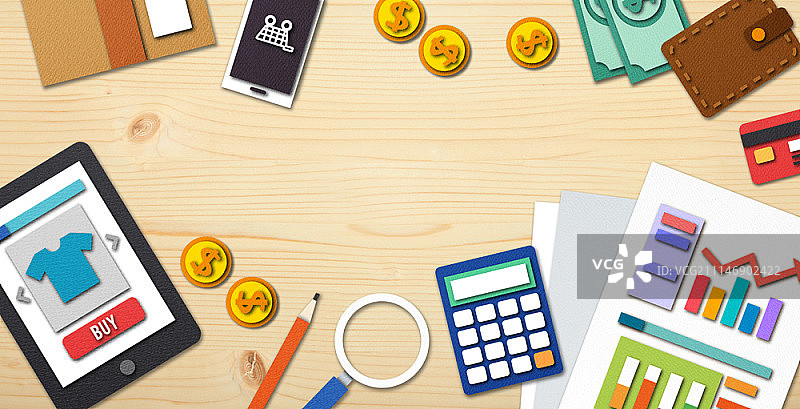 移动购物扁平风格插画图片素材