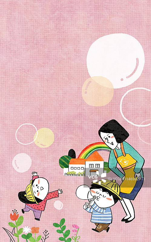 学龄前儿童玩耍插画图片素材