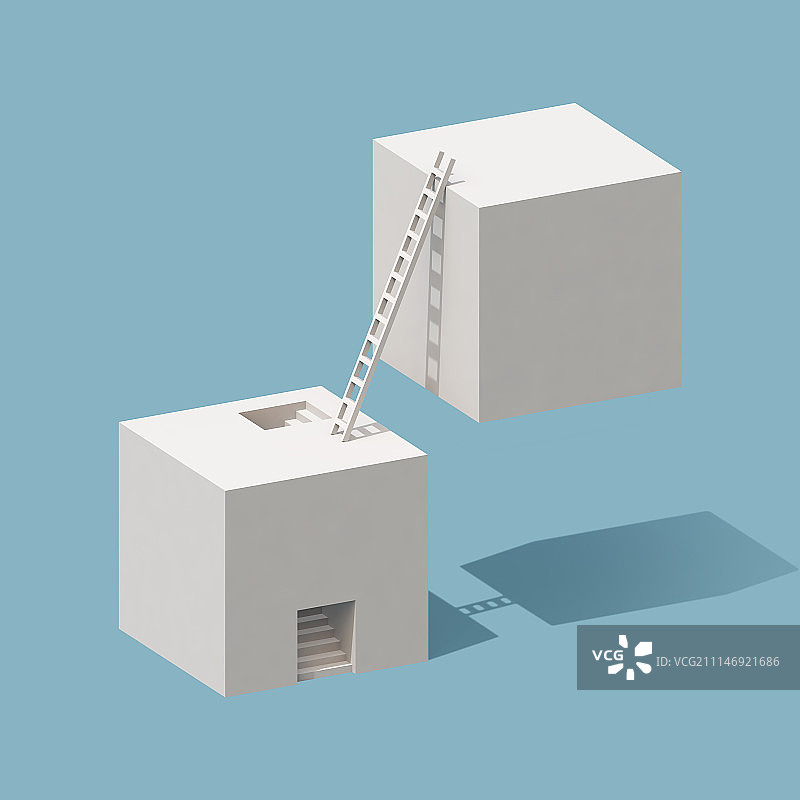 3D积木形状商业成功元素图片素材