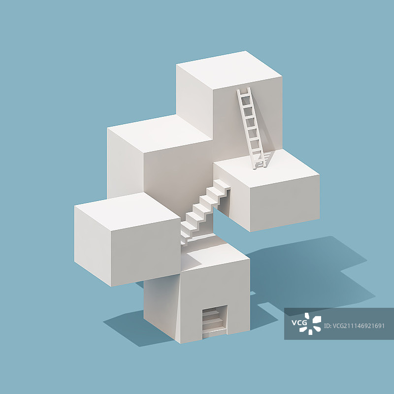 3D积木形状商业成功元素图片素材