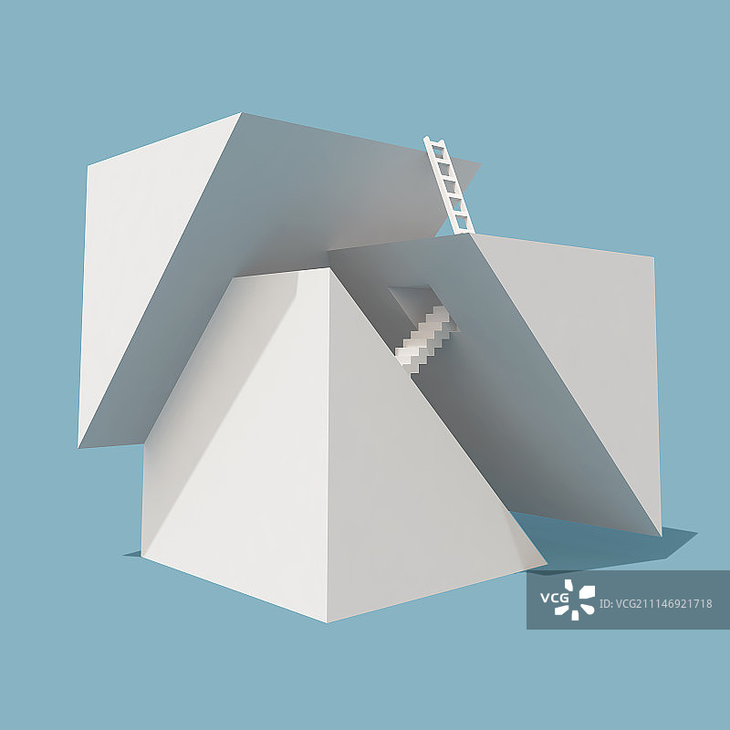 3D积木形状商业成功元素图片素材
