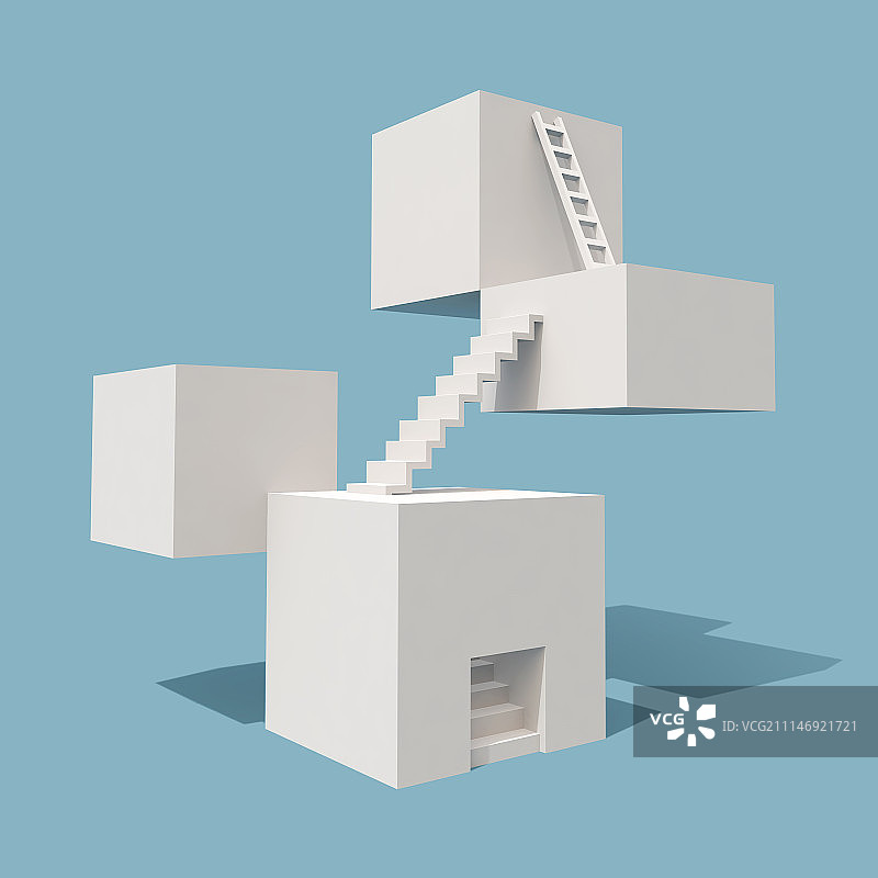 3D积木形状商业成功元素图片素材