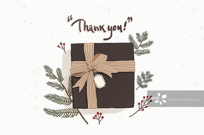 礼物、感谢语、书法、礼品盒图片素材