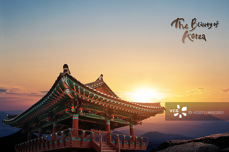 自然景观韩国文化瓦房韩屋传统村落图片素材