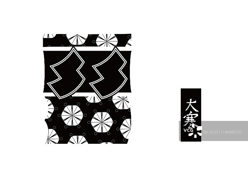 二十四节气标识-黑白-大雪图片素材