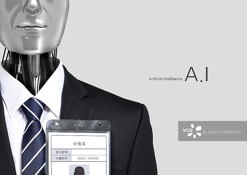 AI人工智能3D机器人：第四次工业革命图片素材