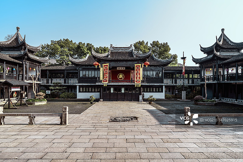 苏州天平山戏台图片素材