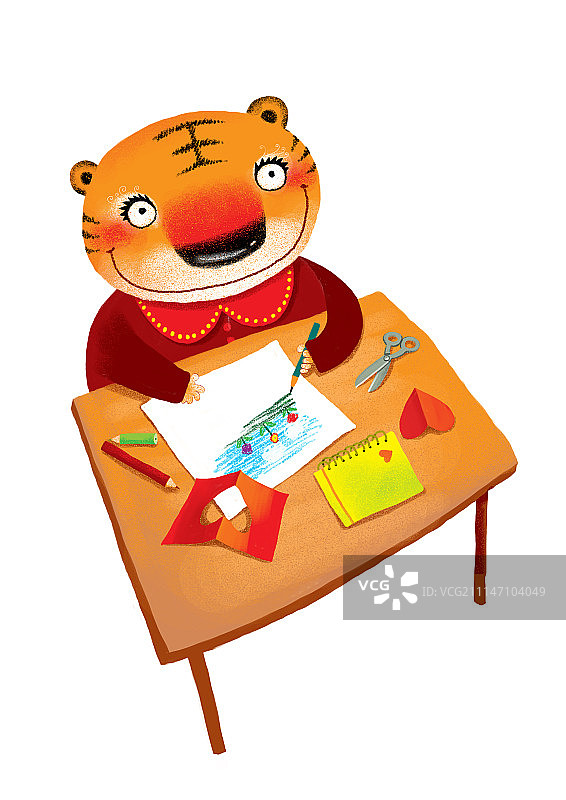 背景分离动物系列组图共3000多幅-坐手工的老虎图片素材