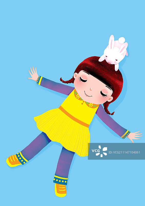 背景分离动物系列组图共3000多幅-女孩和兔子图片素材