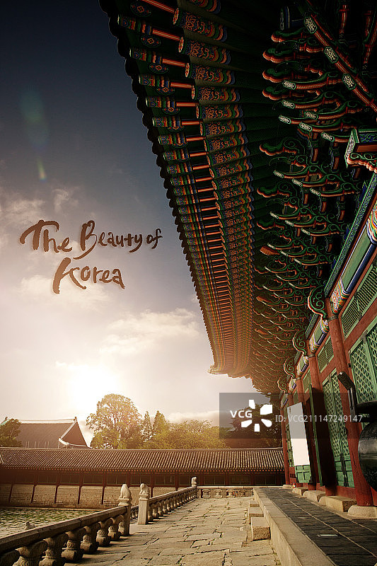 自然景观韩国文化瓦房韩屋传统村落图片素材