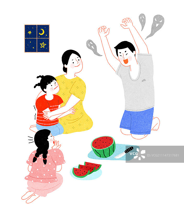 夏季度假美好回忆插画图片素材