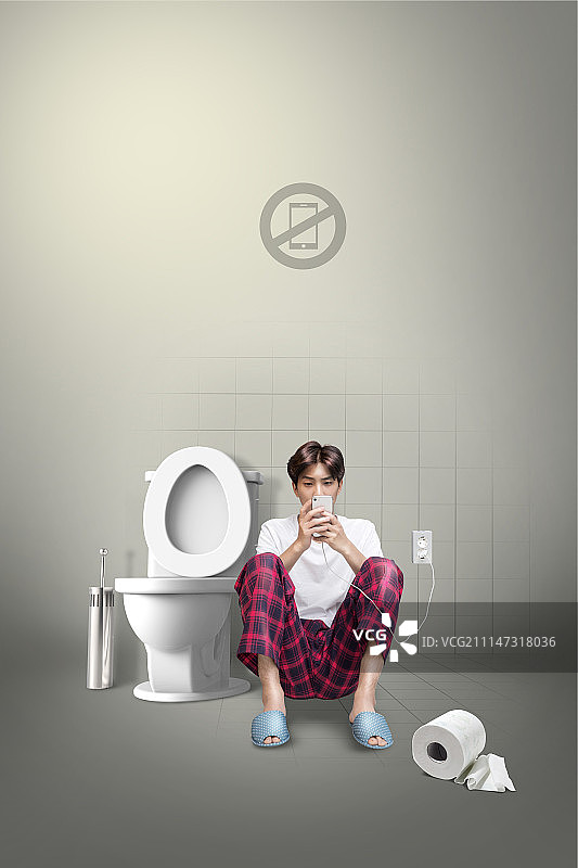 低头族：智能手机成瘾生活方式图片素材