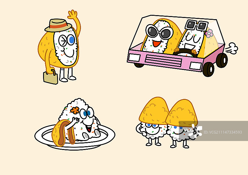 零食主题卡通插画图片素材